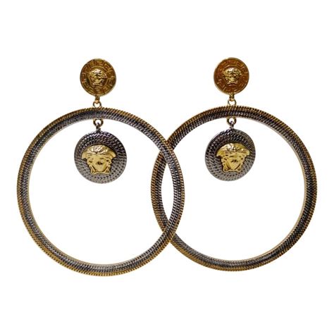 versace hoop earrings sale|versace medusa hoop earrings.